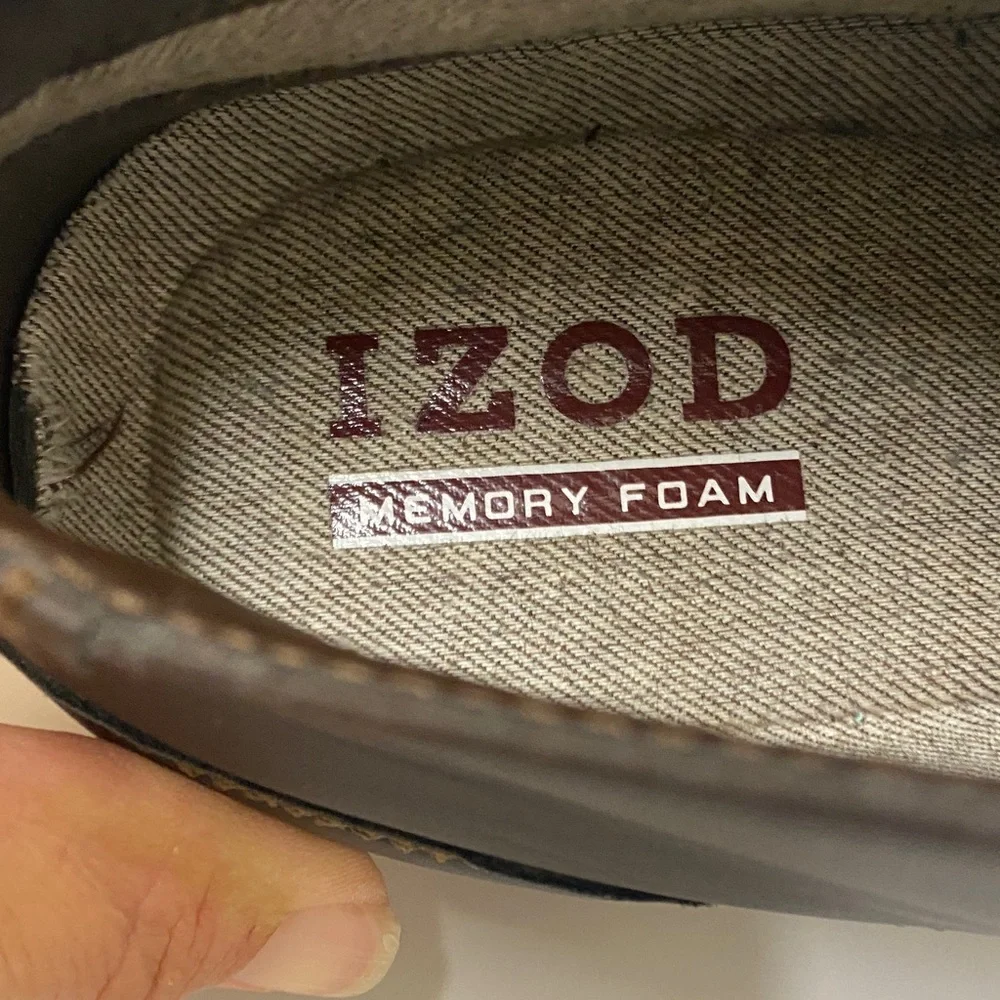 Izod Inwood Men's Dark Brown Faux Leather Oxfords Chucca Derby Size 11